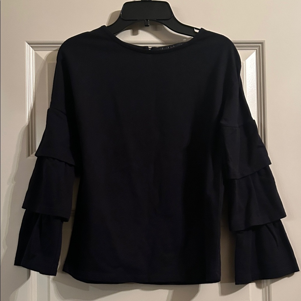 Derek Heart Black Layered Sleeve Blouse